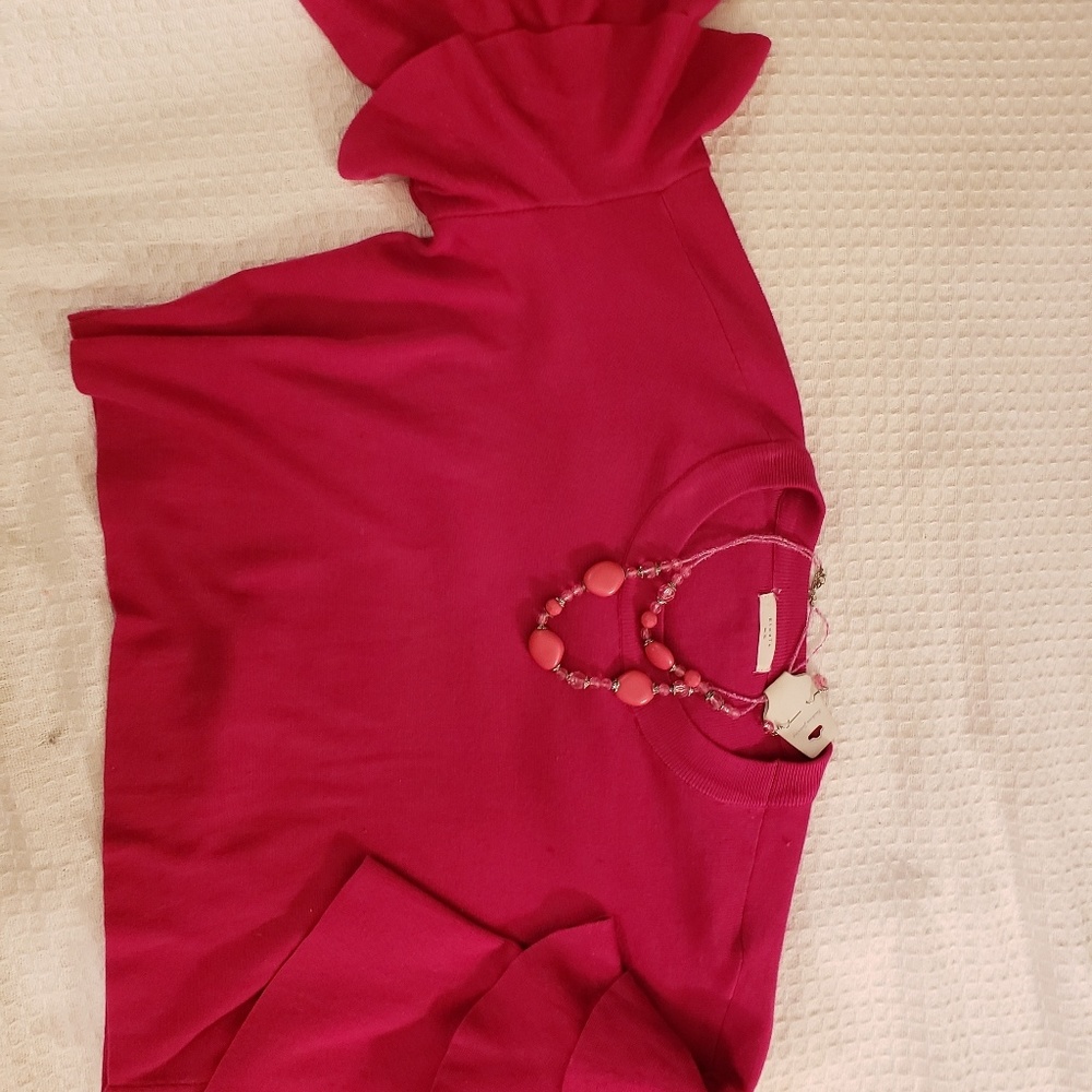 NWT ELODIE Tight knit ruffle sleeve sweater thick knit. - Picture 6 of 10